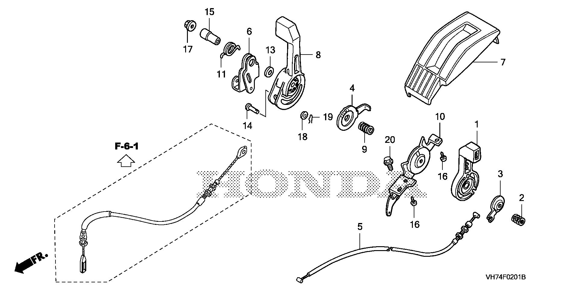 Parts for Lawn Mowers HRX HRX217 HRX217K5 HYAA MAGA 2370001 9999999 THROTTLE LEVER 2 110 Honda